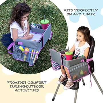 Kids Travel Car Seat Tray - Portable Fun Organizer
