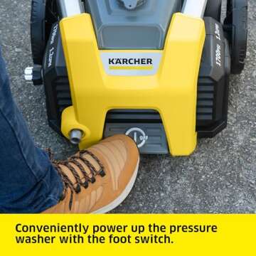 Kärcher Pressure Washer K1700, 3 Spray Nozzles, Detergent Tank, For Cars, Driveways, Siding, Patios, 1.46 max. GPM
