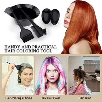 1st Choice Hair Dye Color Brush and Bowl Set, Tint Comb for Hair Tint Dying Coloring Applicator, (2 brushes+Mixing Bowl) …