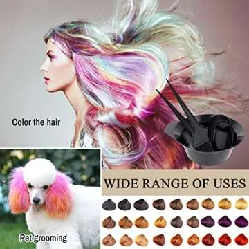 1st Choice Hair Dye Color Brush and Bowl Set, Tint Comb for Hair Tint Dying Coloring Applicator, (2 brushes+Mixing Bowl) …