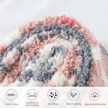 Loiyadn Fuzzy Socks for Women - Womens Fuzzy Socks Fluffy Cozy Socks, Pink Socks, Warm Socks for Women Slipper Socks