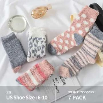 Loiyadn Fuzzy Socks - Women’s Cozy Fluffy Slipper Socks