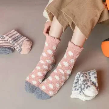 Loiyadn Fuzzy Socks - Women’s Cozy Fluffy Slipper Socks
