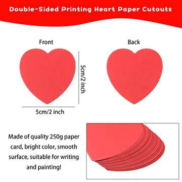 360 Pieces Small Heart Cutouts Paper Heart Shapes 2" Assorted Color Heart Confetti Heart Die Cuts fo...