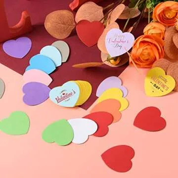 360 Pieces Small Heart Cutouts Paper Heart Shapes 2" Assorted Color Heart Confetti Heart Die Cuts for Valentine's Day Craft Wedding Party Decor, Kid's Love and Peace School Craft Projects,12 Colors