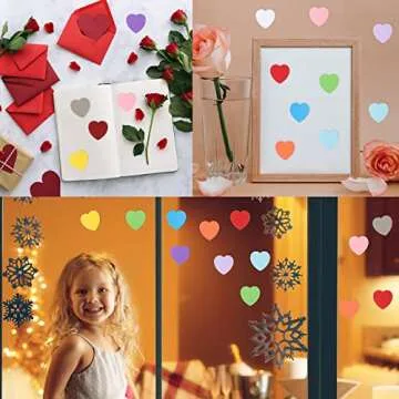 360 Pieces Small Heart Cutouts Paper Heart Shapes 2" Assorted Color Heart Confetti Heart Die Cuts for Valentine's Day Craft Wedding Party Decor, Kid's Love and Peace School Craft Projects,12 Colors