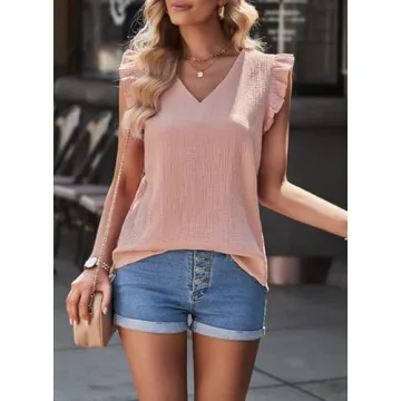 Dokotoo Women's Summer V-Neck Tank Top - Stylish Comfort