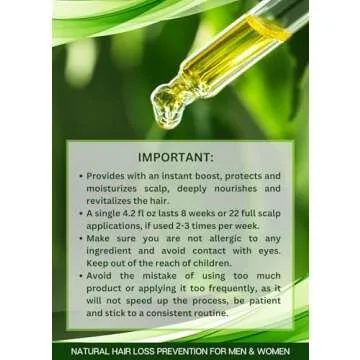 Botanical 'Scalp Energizing' Ginger Saw Palmetto Treatment for Hair Loss and Thinning with Biotin - Pre-Shampoo Hair Thickening Oil for Women & Men, 4.2 Fl Oz