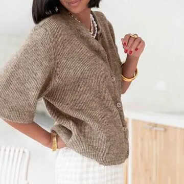 Chic Women Y2k Crop Knit Cardigan for Casual Style