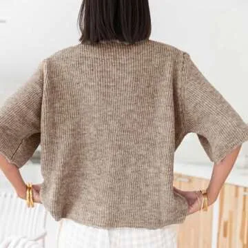 Chic Women Y2k Crop Knit Cardigan for Casual Style