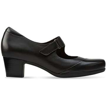 Clarks Women's Rosalyn Wren Pump, Black Leather, 8.5 M US
