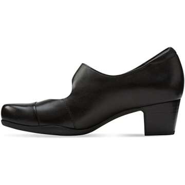Clarks Women's Rosalyn Wren Pump, Black Leather, 8.5 M US
