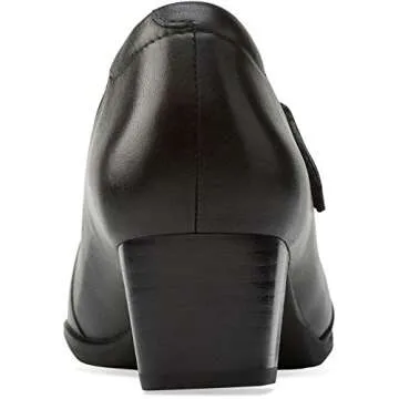 Clarks Women's Rosalyn Wren Pump, Black Leather, 8.5 M US
