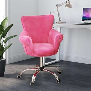 Magshion Office Desk Chair Bar Stool Beauty Nail Salon Spa Vanity Seat (Pink)
