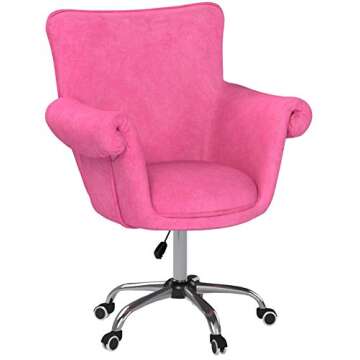 Magshion Office Desk Chair Bar Stool Beauty Nail Salon Spa Vanity Seat (Pink)