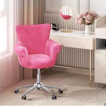 Magshion Office Desk Chair Bar Stool Beauty Nail Salon Spa Vanity Seat (Pink)