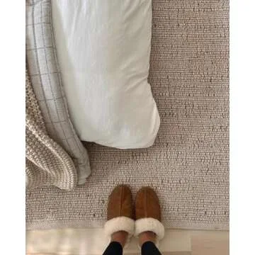 S & L Homes Jute Cotton Hand Woven Natural Farmhouse Area Rug for Living Room - Rustic Vintage Bohemian Décor - (9' x 12' Natural)