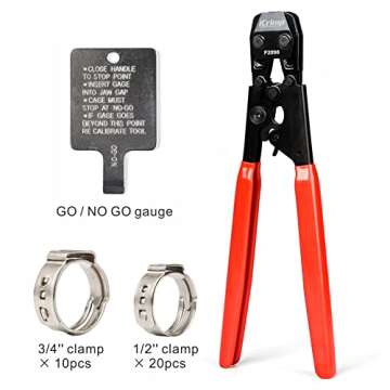 IWISS PEX Cinch Clamp Crimping Tool for Stainless Steel Clamps from 3/8-inch to 1-inch with Calibrat...