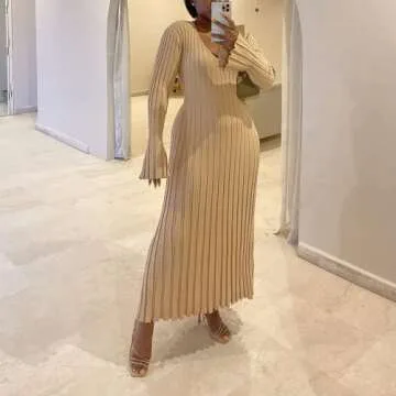 SOOKABEILA Sexy Long Backless Maxi Dress for Women