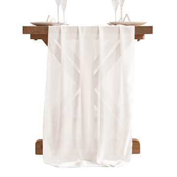 Socomi Ivory White Chiffon Table Runner Perfect for Weddings