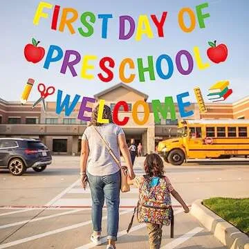 First Day of Preschool Banner - Back to School Classroom Decor