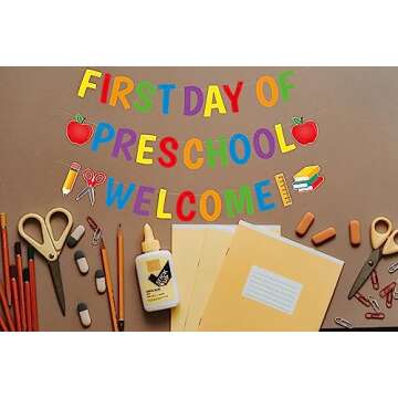 First Day of Preschool Banner - Back to School Classroom Decor