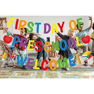 First Day of Preschool Banner - Back to School Classroom Decor