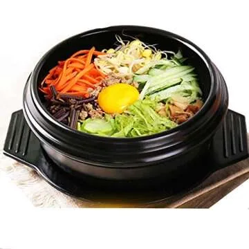 XICHENGSHIDAI Dolsot Bibimbap Earthenware Stone Bowl, Korean Cooking Soup Ceramic Pot, Donabe Pot for Ttukbaegi and Korean Stew with Tray 1500ml / 57.2oz