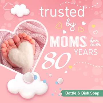 Dreft Bottle and Dish Soap | Made to Clean Baby Bottles, Sippy Cups, Pacifiers, Breast Pumps, & More | Gently Removes Milk Film & Odors | Plant Based, Fragrance Free Dish Soap | 3 Fl Oz (Pack of 2)