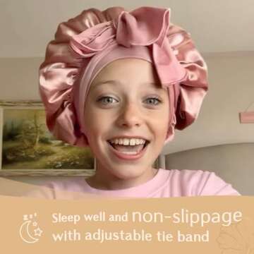 YANIBEST 2 PCS Baby Bonnet Silk Satin Bonnet for Kids Sleeping Cap Curly Natural Hair Silk Bonnets for Girls Boys Infant