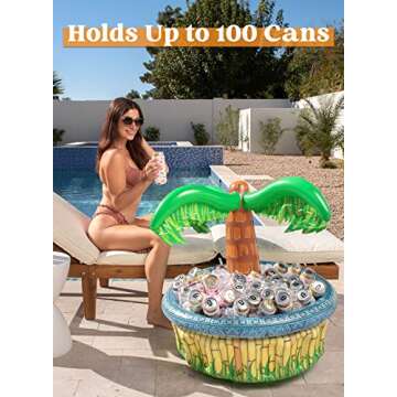 Sloosh 2-Pack Inflatable Palm Tree Cooler - Perfect for Tropical Parties and Events