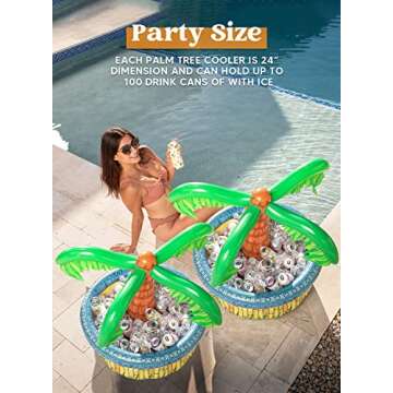 Sloosh 2-Pack Inflatable Palm Tree Cooler for Parties