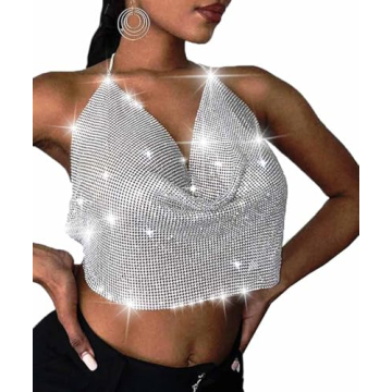 Fstrend Rhinestones Body Chain - Sparkly Silver Glamour