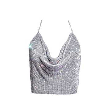 Fstrend Rhinestones Body Chain - Sparkly Silver Glamour