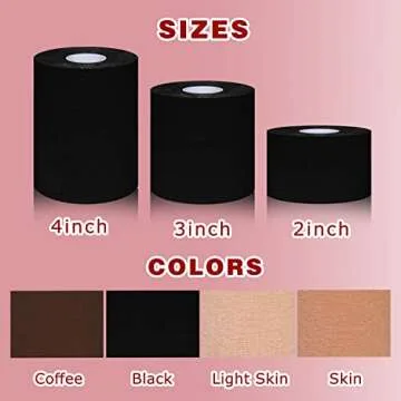 BEWTEIM Boob Tape for Large Breasts Roll 4 inch, Boobytape for Breast Lift Plus Size D-G Cup, Push Up Tape Breast Lifting w 1 Pair Silicon Nipple Covers 5 Pairs Satin Brestals Brown