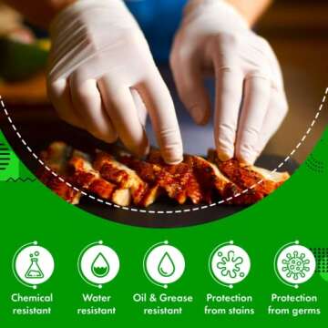 Green Direct Disposable Latex Gloves Powder Free Cleaning Gloves Size Medium Pack of 100 (lgm)