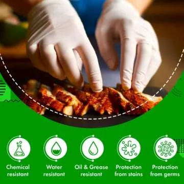 Green Direct Disposable Latex Gloves Powder Free Cleaning Gloves Size Medium Pack of 100 (lgm)
