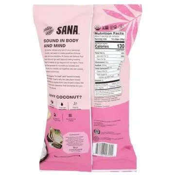 The Real Coconut, Himalayan Pink Salt, Gluten Free Coconut Flour Tortilla Chips, 5.5 ounce, 12-Pack