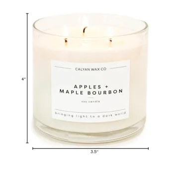 Calyan Wax Candle | Apples & Maple Bourbon | 3 Wicks