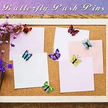 Colorful Butterfly Thumb Tacks for Home and Office