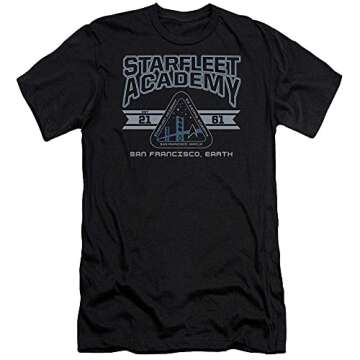 Star Trek Starfleet Academy Earth Men's Slim Fit T-Shirt Black