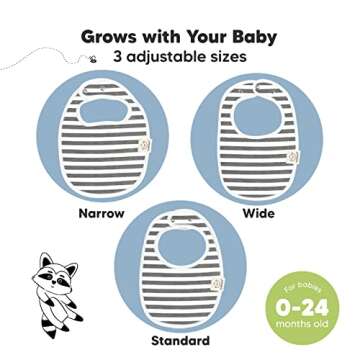 8-Pack Organic Baby Bibs for Boys, Girls - Soft Cotton Drooling and Teething Bibs for Baby Girl & Boy, Extra Absorbent, Easy to Clean & Put On for Toddler, Newborn, Infant 0-24 Months(Grayscale)