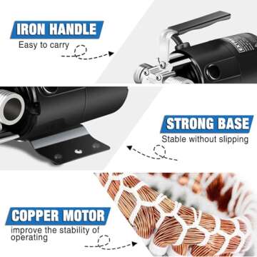 EXTRAUP Water Transfer Pump, 115V 330GPH Portable Electric Utility Water Pump with 6' Water Hose Kit, Low Suction Water Removal for Water Beds, Garden, Ponds, Pool, Rain Barrel, Aquariums, and More