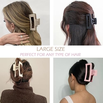 Large Hair Claw Clips 12 Pack Strong Hold Thick Hair