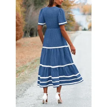 PRETTYGARDEN Summer Maxi Dress in Blue for Women