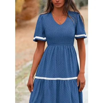 PRETTYGARDEN Summer Maxi Dress in Blue for Women