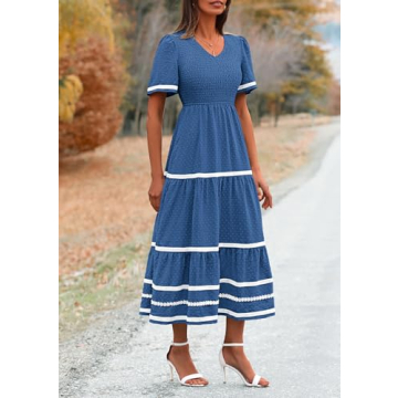 PRETTYGARDEN Summer Maxi Dress in Blue for Women