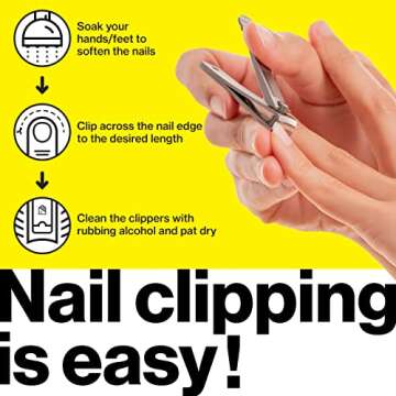 Nail Clippers Set - Ultra Sharp, Sturdy, Stainless Steel Fingernail & Toenail Clipper Cutters with Nail File - Silver