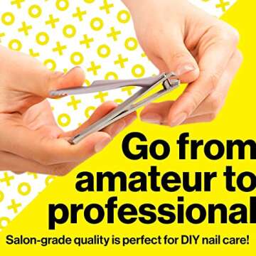 Nail Clippers Set - Ultra Sharp, Sturdy, Stainless Steel Fingernail & Toenail Clipper Cutters with Nail File - Silver