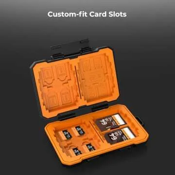 K&F Concept Memory Card Case with 25 Slots, Anti-Shock Carrying Case for 4 SD Cards, 4 CF Cards or 4XQDs, 4 CFexpress Cards, 12 Micro SD (TF) Cards, 2 Nano SIM, 2 Micro SIM and 1 SIM Card
